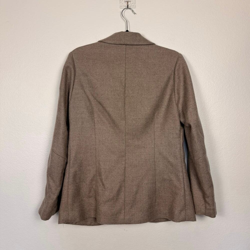 Kiton Napoli 100% Cashmere Herringbone Blazer Jacket Beige Like New IT 52 US 8 - Picture 3 of 7